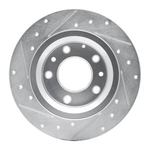 Ford Fusion Brake Rotor (1) - Rear Right - R1 Concepts - Drilled & Slotted - Silver - `98-`15
